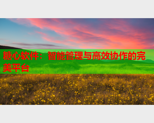 糖心软件：智能管理与高效协作的完美平台  第1张